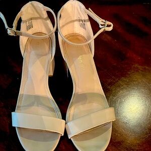 Madden Girl Cream Heels with Ankle Strap